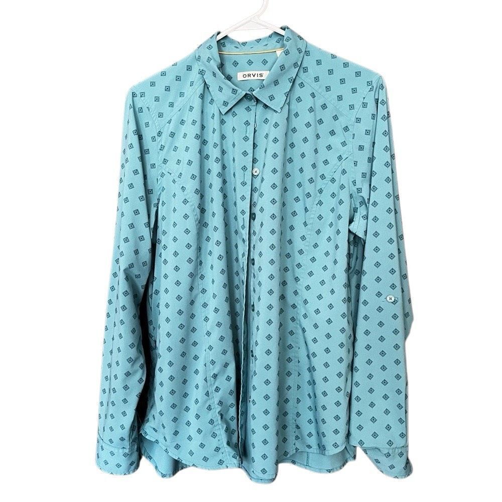 Orvis Button Up Polyester Blouse - image 3